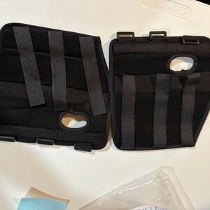 Pair of Black Adjustable Wrist Braces with Thumb Holes and Hook‎ & Loop Straps